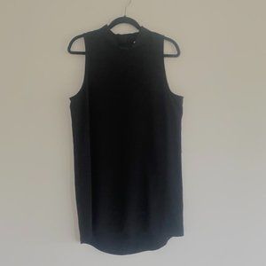 Leith by Nordstrom sleeveless crepe long top with mock neck